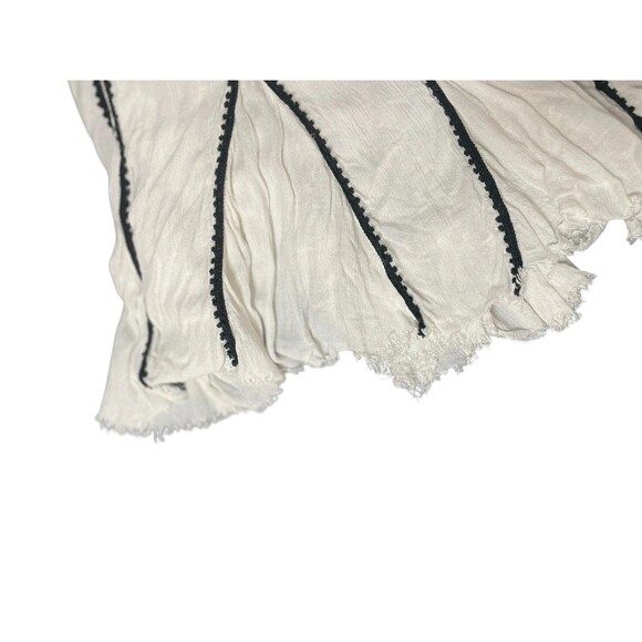 Free People Byzantina Solid Mini Dress Lace Raw Frayed Hem Back Side Cutouts XS - Picture 8 of 16